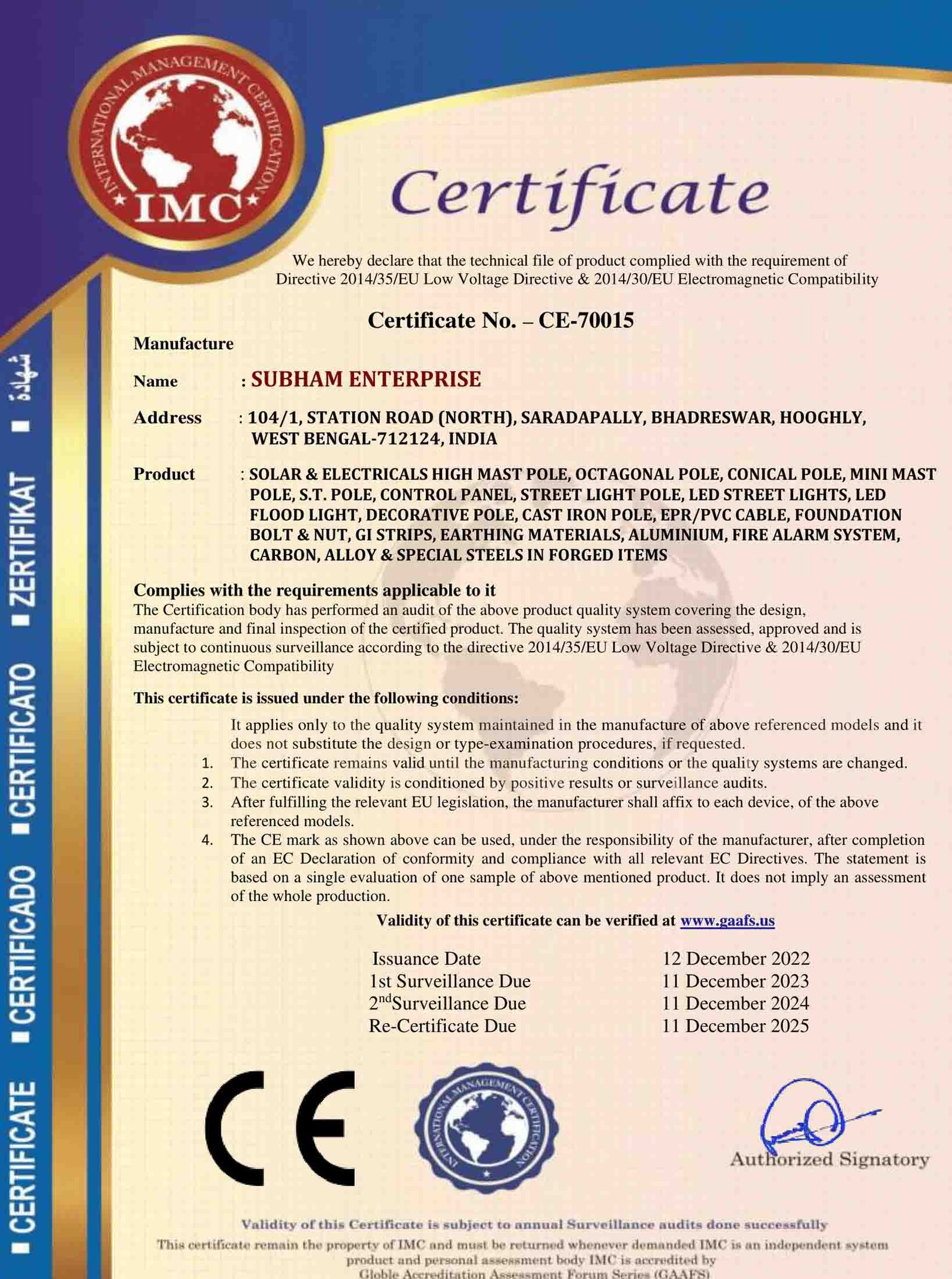 certification